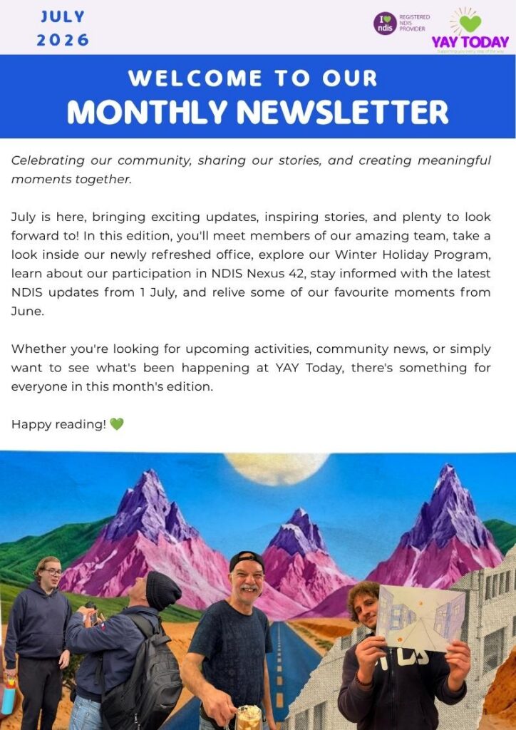 YAY Today July newsletter