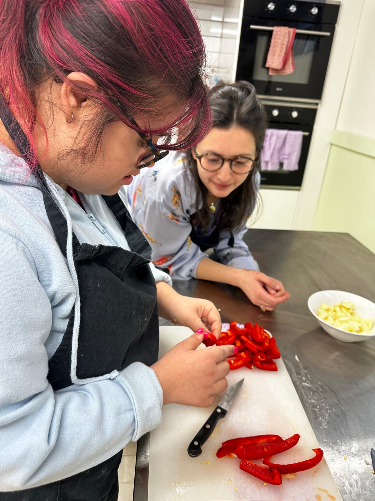 Participants cooking together at the YAY Today cooking club, photo 5